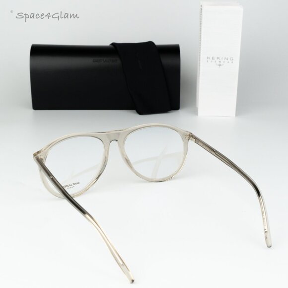 Saint Laurent Men Eyeglasses Transparent Beige Demo Pilot SL667OPT 003 BRAND NEW - Picture 10 of 10